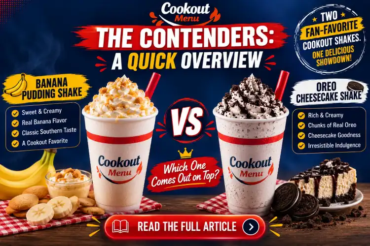 Banana Pudding vs Oreo Cheesecake Shake overview highlighting the key differences between Cookout's two signature milkshake flavors.