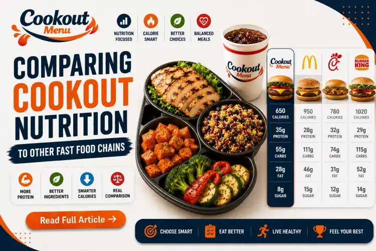 Cookout nutrition guide comparing Cookout calories, protein, and healthy menu choices with other fast food chains.