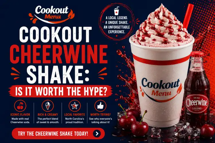 Cookout Cheerwine Shake review featuring the iconic cherry-flavored milkshake and whether it's worth trying at Cookout.