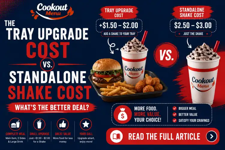Cookout Milkshake Cost comparison between adding a shake to a Cookout Tray and buying a standalone milkshake.