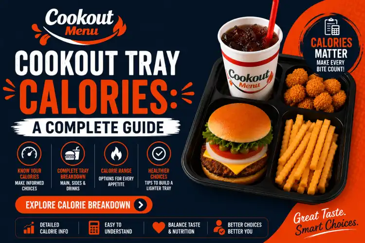 Cookout Tray calories guide with complete nutrition information for burgers, sides, drinks, shakes, and full meal combinations.