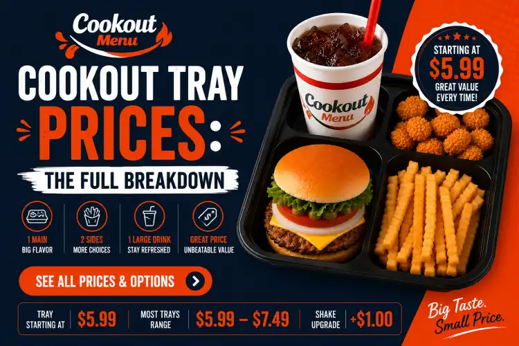 Cookout Tray price breakdown explaining meal costs, combo pricing, drink upgrades, and overall value.