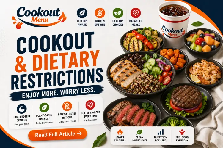 Cookout nutrition guide for dietary restrictions, including gluten-conscious, allergy-friendly, and healthier menu options.