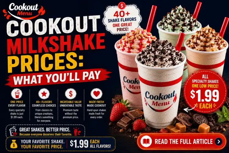 Cookout Milkshake price guide covering current costs, tray upgrade pricing, and the best value for every shake flavor.