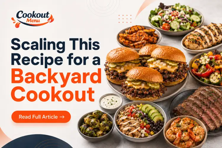 Cookout style smash burger with an extra-crispy crust, melted cheese, pickles, onions, and grilled healthy sides