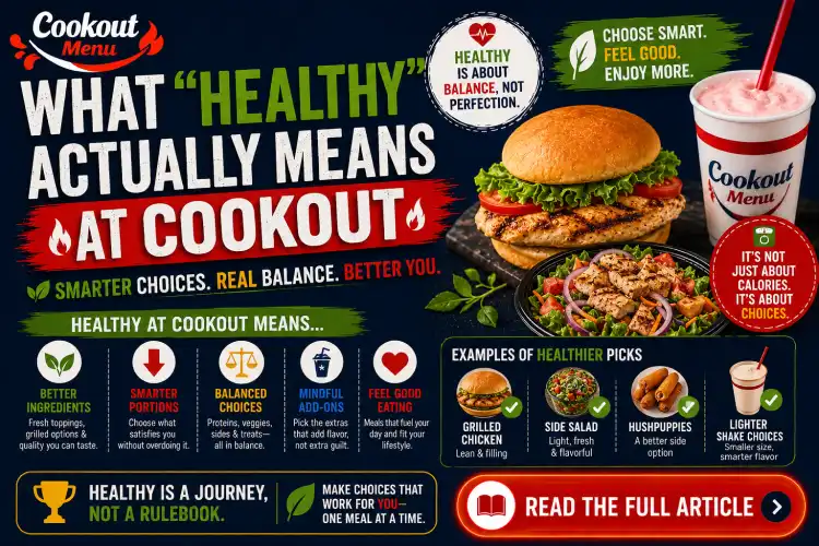 Healthiest Cookout menu items explained with practical tips for making balanced, lower-calorie choices at Cookout.