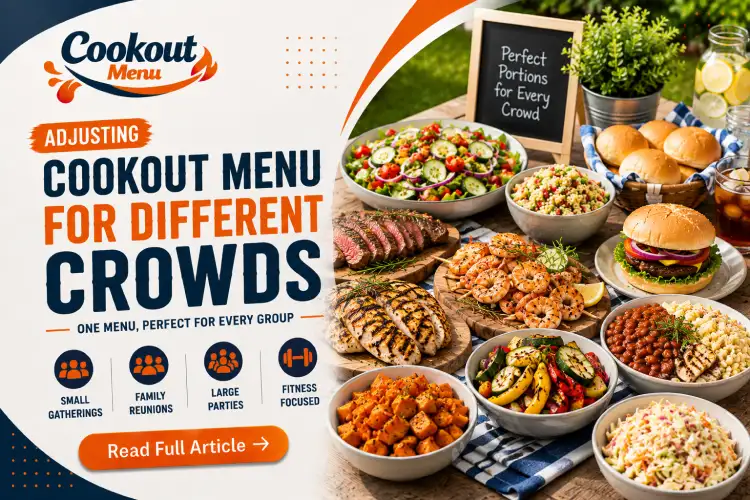 Easy Cookout menu for 10 people customized for families, friends, and different group sizes with balanced grilled meals.