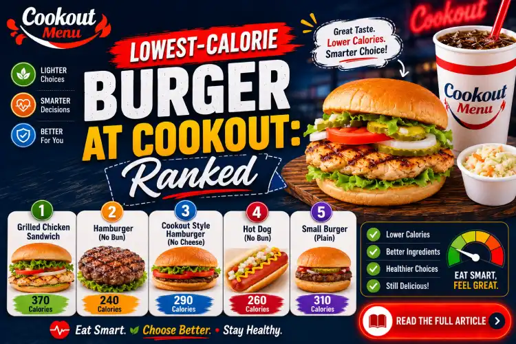 Lowest calorie Cookout burger guide comparing every Cookout hamburger by calories, toppings, and nutrition to help you choose the healthiest option.
