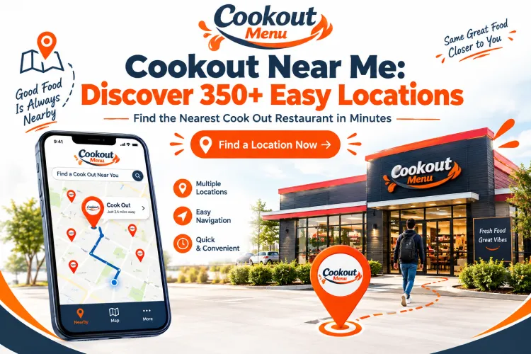 Cookout Near Me showing 350+ easy-to-find Cook Out locations with a restaurant map, location pins, and simple tips for finding the closest restaurant.