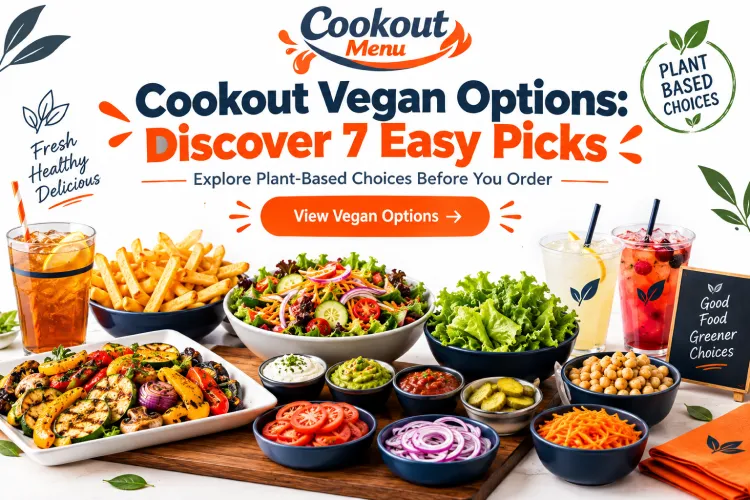 Cookout Vegan Options featuring 7 easy picks including plant-based sides, fresh toppings, customizable meals, and simple vegan-friendly choices from the Cookout menu.